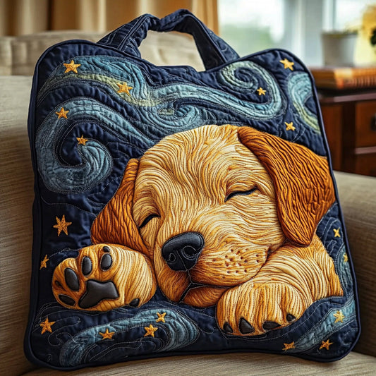 Golden Starry Night Labrador Quilted Tote Bag NCU0LDH106