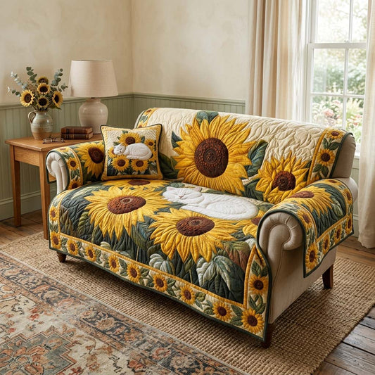 Golden Sun Quilted Sofa Cover NCU0DQQ0800