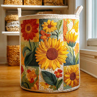 Golden Sunburst Quilted Laundry Basket NCU0NTD014