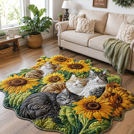 Golden Sunflower Companion Custom Shape Area Rug NCU0PTT3327