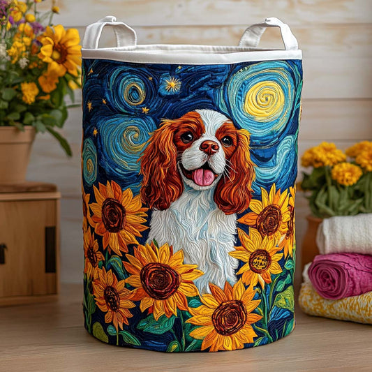 Golden Sunflower Spirit Quilted Laundry Basket NCU0NXD784