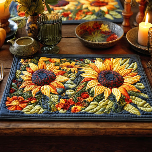 Golden Sunlight Bloom Quilted Place Mat NCU0TD692