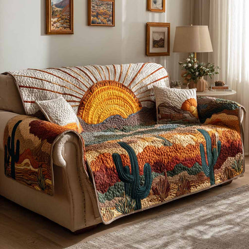 Golden Sunrise Quilted Sofa Cover NCU0NXD1510