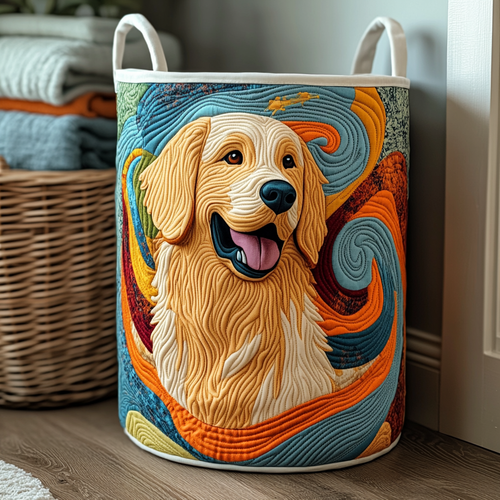 Golden Swirl Spirit Quilted Laundry Basket NCU0NXD534