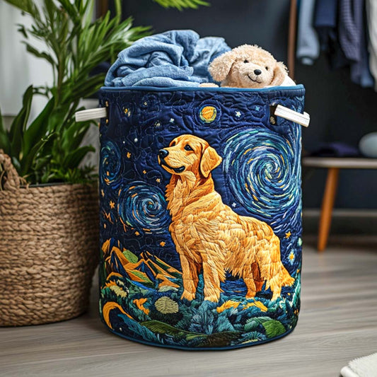 Golden Tail Wag Quilted Laundry Basket NCU0NNT1342