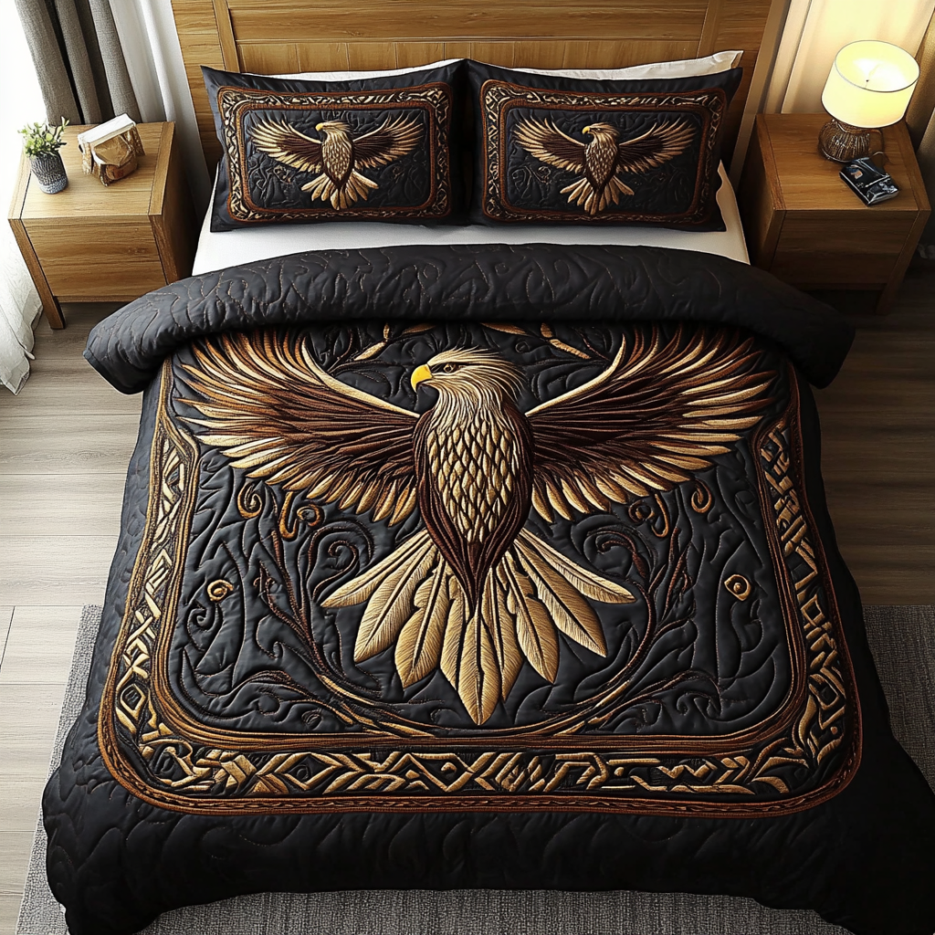 Golden Talon 3-Piece Quilted Bedding Set NCU0DDK141