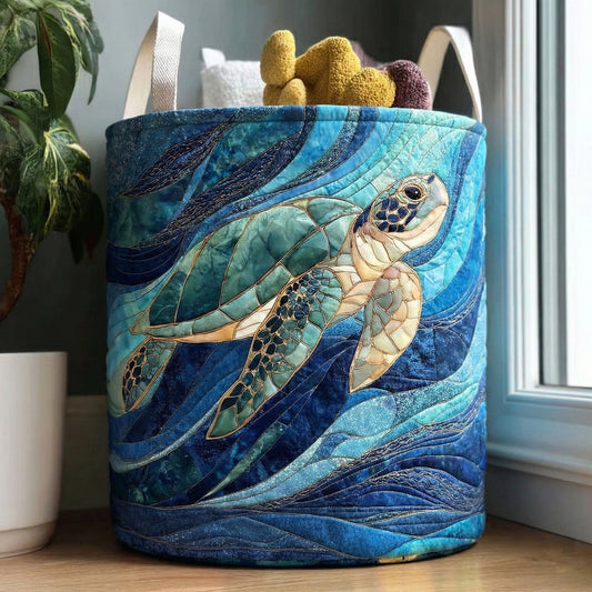 Golden Tide Journey Quilted Laundry Basket NCU0NNT2970