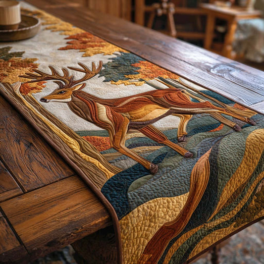 Golden Trail Runner Quilted Table Runner NCU0NXD572