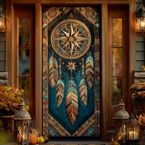 Golden Tribe Compass Quilted Door Cover NCU0LDH142