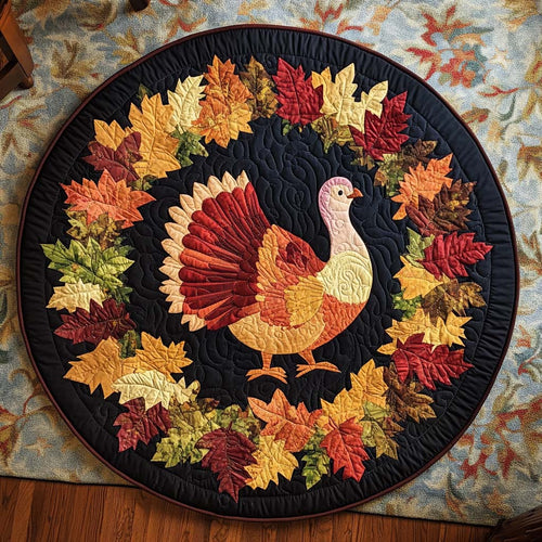 Golden Turkey Quilted Round Mat NCU0NNT1887