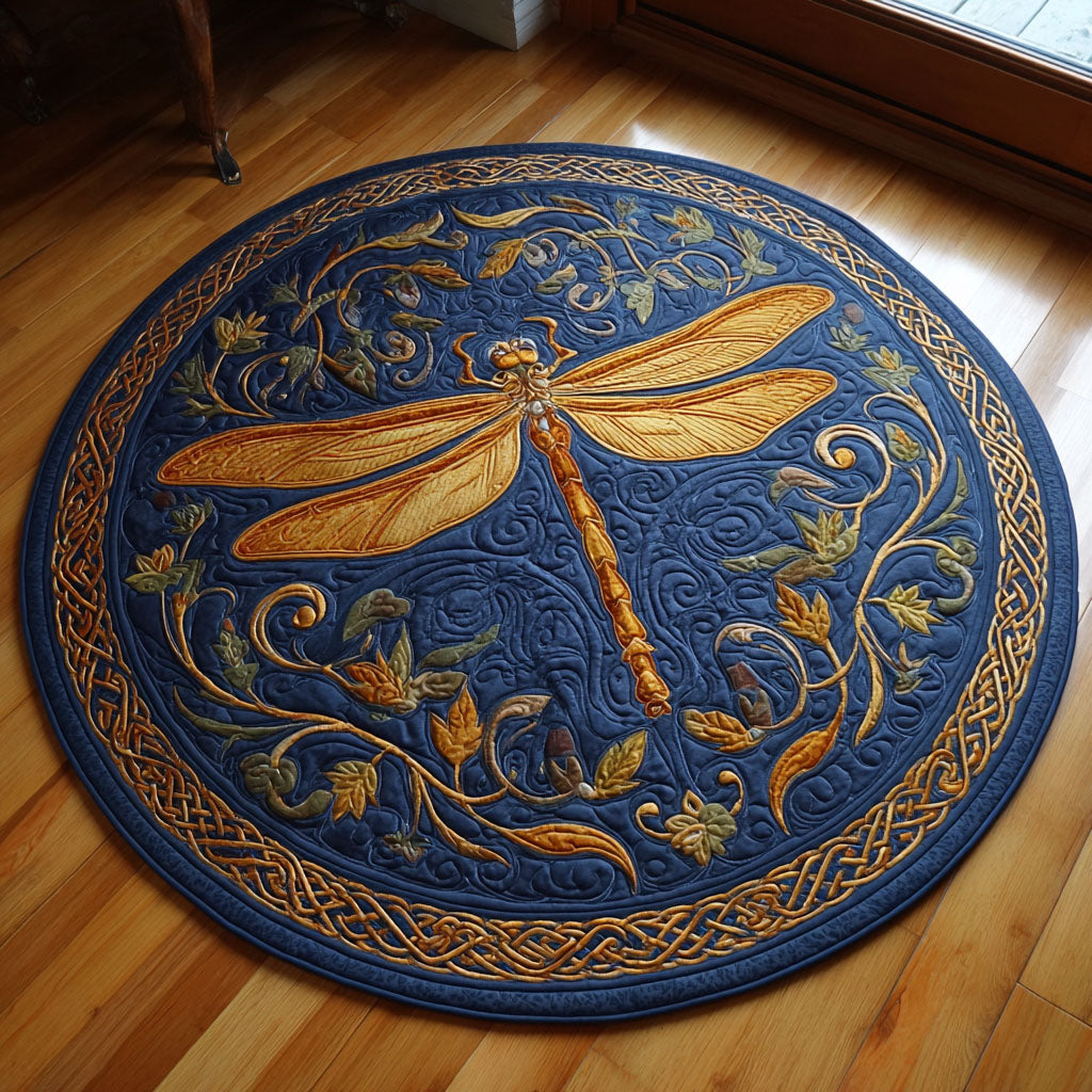 Golden Twilight Quilted Round Mat NCU0NTV553