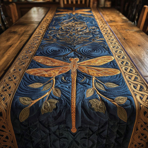 Golden Twilight Quilted Table Runner NCU0NTV373