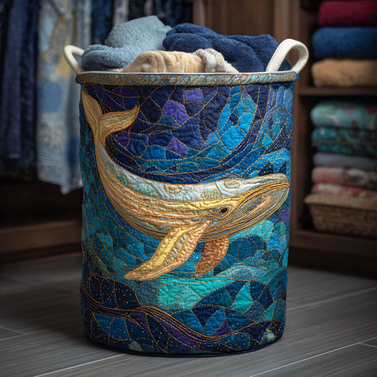 Golden Whale Quilted Laundry Basket NCU0NTV054