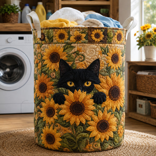 Golden Whiskers Quilted Laundry Basket NCU0NTV1146