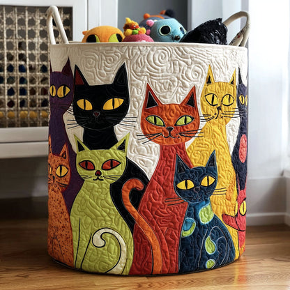 Golden Whiskers Quilted Laundry Basket NCU0PTT1378