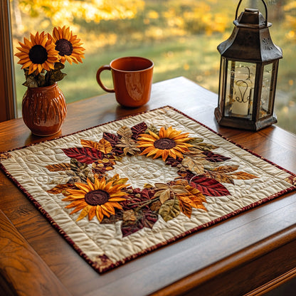 Golden Whisper Quilted Table Topper NCU0DV640