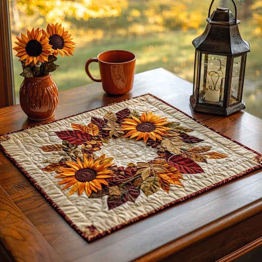 Golden Whisper Quilted Table Topper NCU0DV640