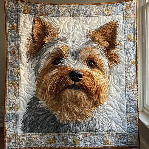 Golden Yorkie Quilted Blanket NCU0DV489