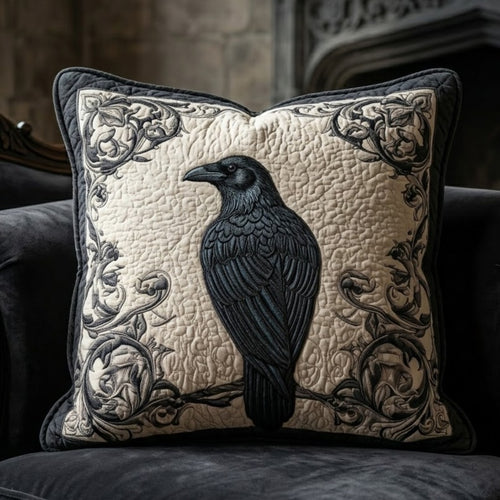 Ornate Raven Quilted Pillow Case NCU0PVL894