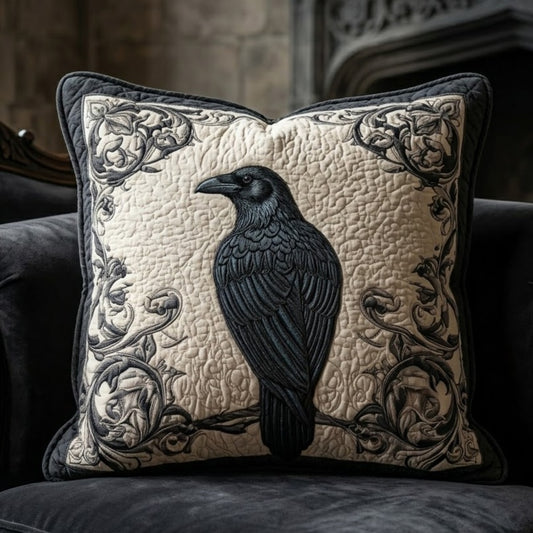 Ornate Raven Quilted Pillow Case NCU0PVL894