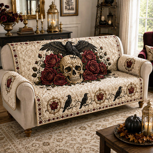Gothic Raven Quilted Sofa Cover NCU0NTD2182
