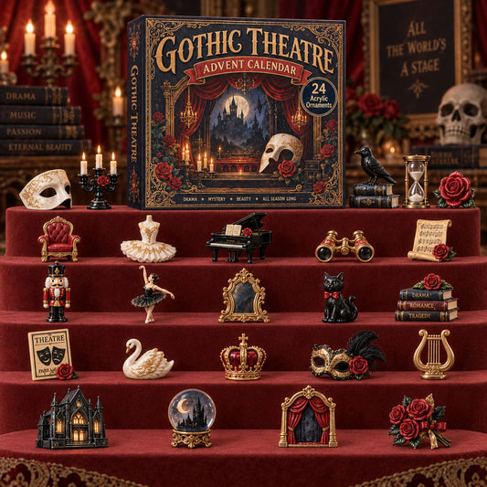CHRISTMAS KICKOFF 40% OFF - Gothic Theatre Advent Calendar 2026 - 24-Day Festive Countdown, Acrylic Charms Blind Box - Gift For Theatre Lovers AC0TM304
