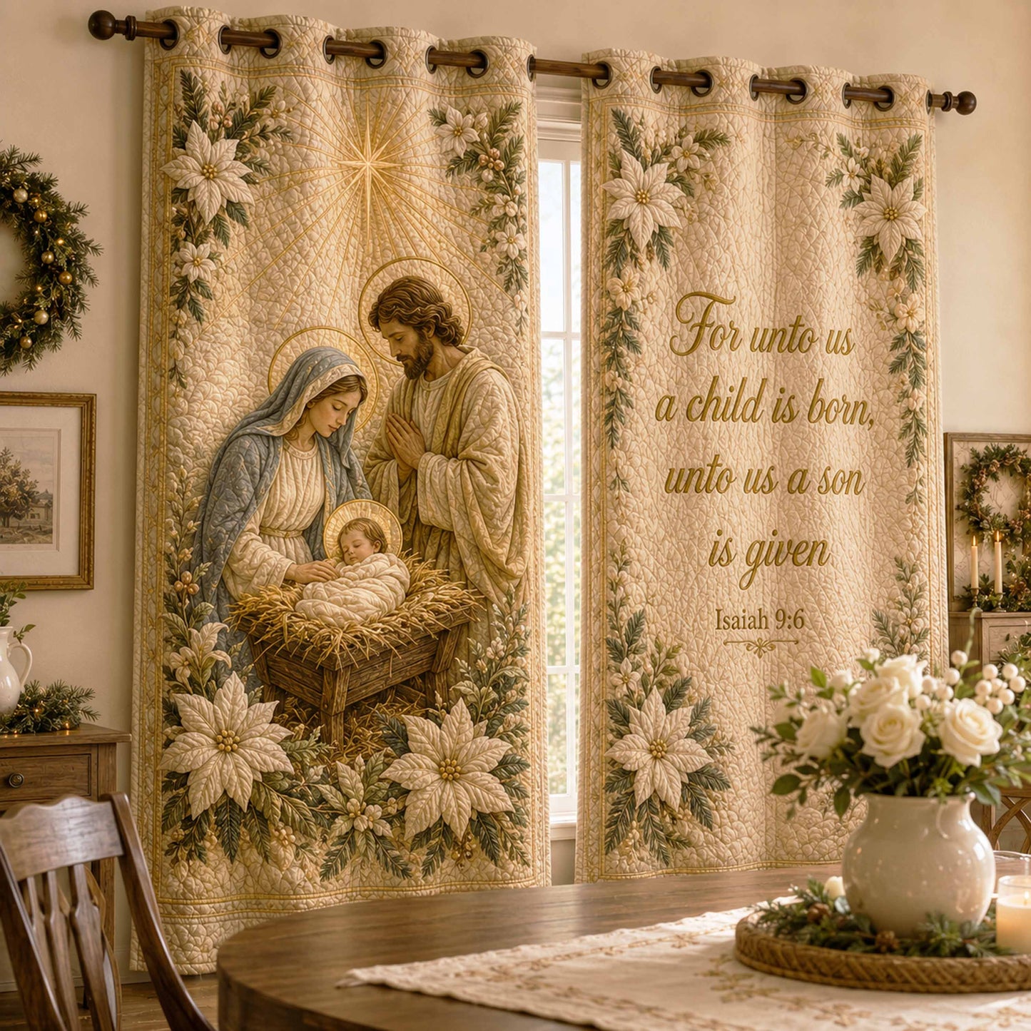 Grace Bloom Quilted Curtains NCU0NTD2099