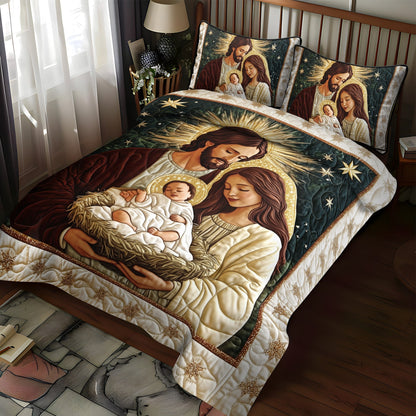 Graceful Blessings 3-Piece Quilted Bedding Set NCU0VL753