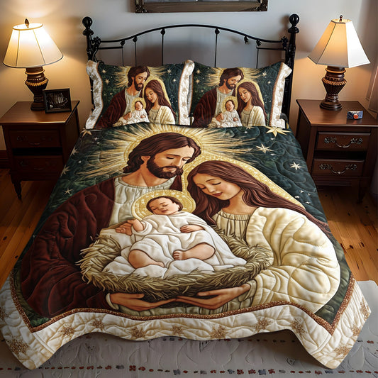 Graceful Blessings 3-Piece Quilted Bedding Set NCU0VL753