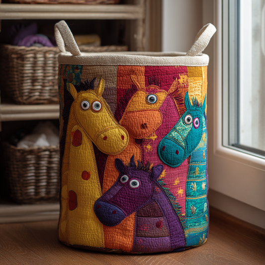 Graceful Horse Quilted Laundry Basket NCU0DDK1207