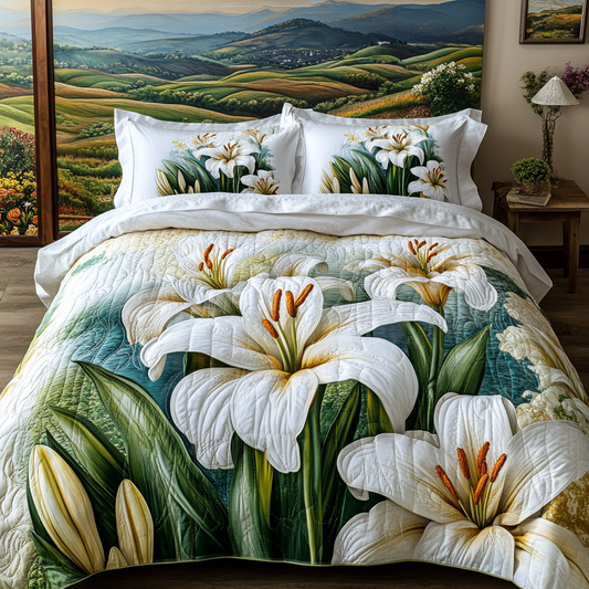 Graceful Lily 3-Piece Quilted Bedding Set NCU0NVH489