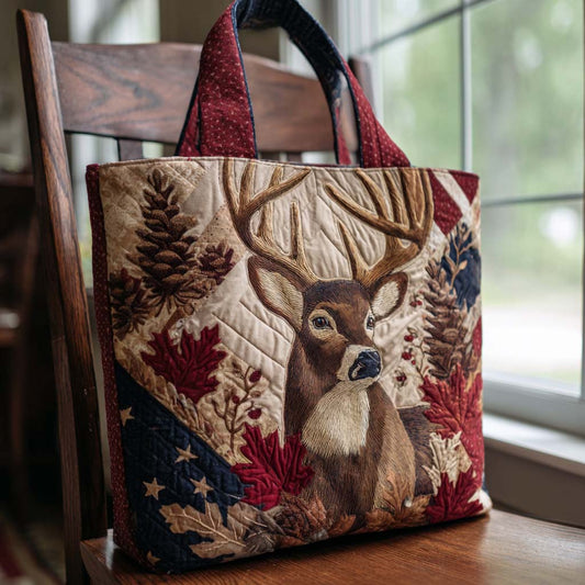 Graceful Stag Quilted Tote Bag NCU0NNT2037