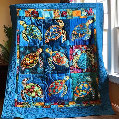 Graceful Turtles Quilted Blanket NCU0VL226