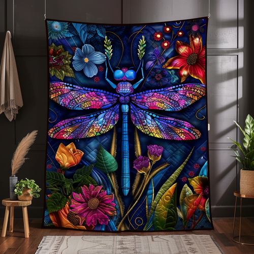 Graceful Wind Song Dragonfly Quilted Blanket NCU0PD366