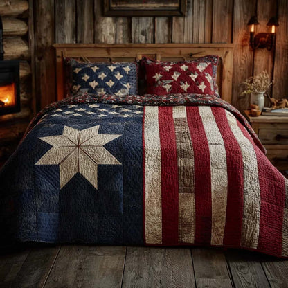 Americana 3-Piece Quilted Bedding Set NCU0QN088
