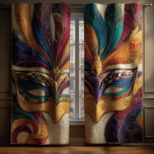 Grand Masquerade Feather Bloom Quilted Curtains NCU0LDH162