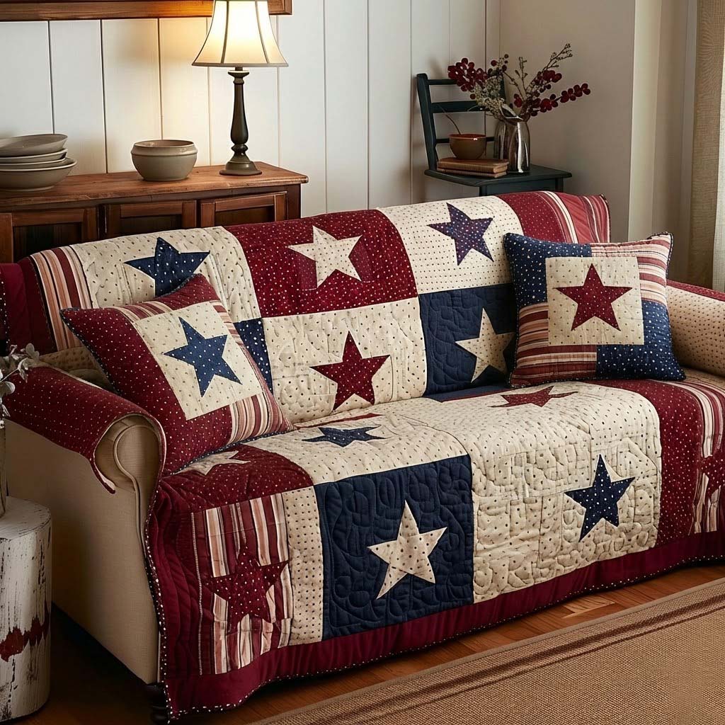 Grand Star Quilted Sofa Cover NCU0DQQ0451