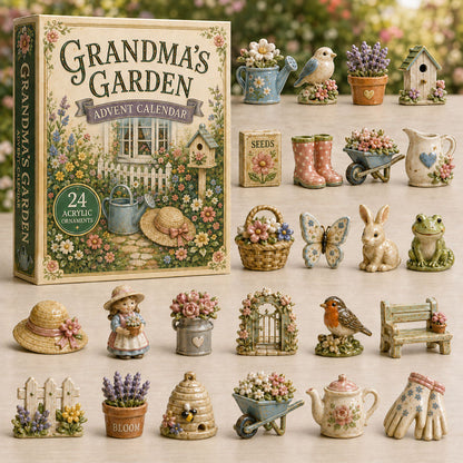 CHRISTMAS KICKOFF 40% OFF - Grandmas Cottage Garden Advent Calendar 2026 - 24-Day Festive Countdown, Acrylic Charms Blind Box - Gift For Gardening Lovers AC0TM044