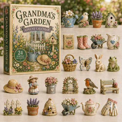 CHRISTMAS KICKOFF 40% OFF - Grandmas Cottage Garden Advent Calendar 2026 - 24-Day Festive Countdown, Acrylic Charms Blind Box - Gift For Gardening Lovers AC0TM044