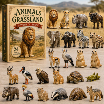 CHRISMAST KICKOFF 40% OFF - Grassland Animals World Advent Calendar 2026 - 24-Day Festive Countdown, Acrylic Charms Blind Box - Gift For Animal Lovers AC0TM195