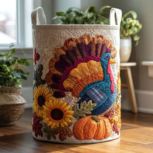 Grateful Gobbler Quilted Laundry Basket NCU0PTT1113
