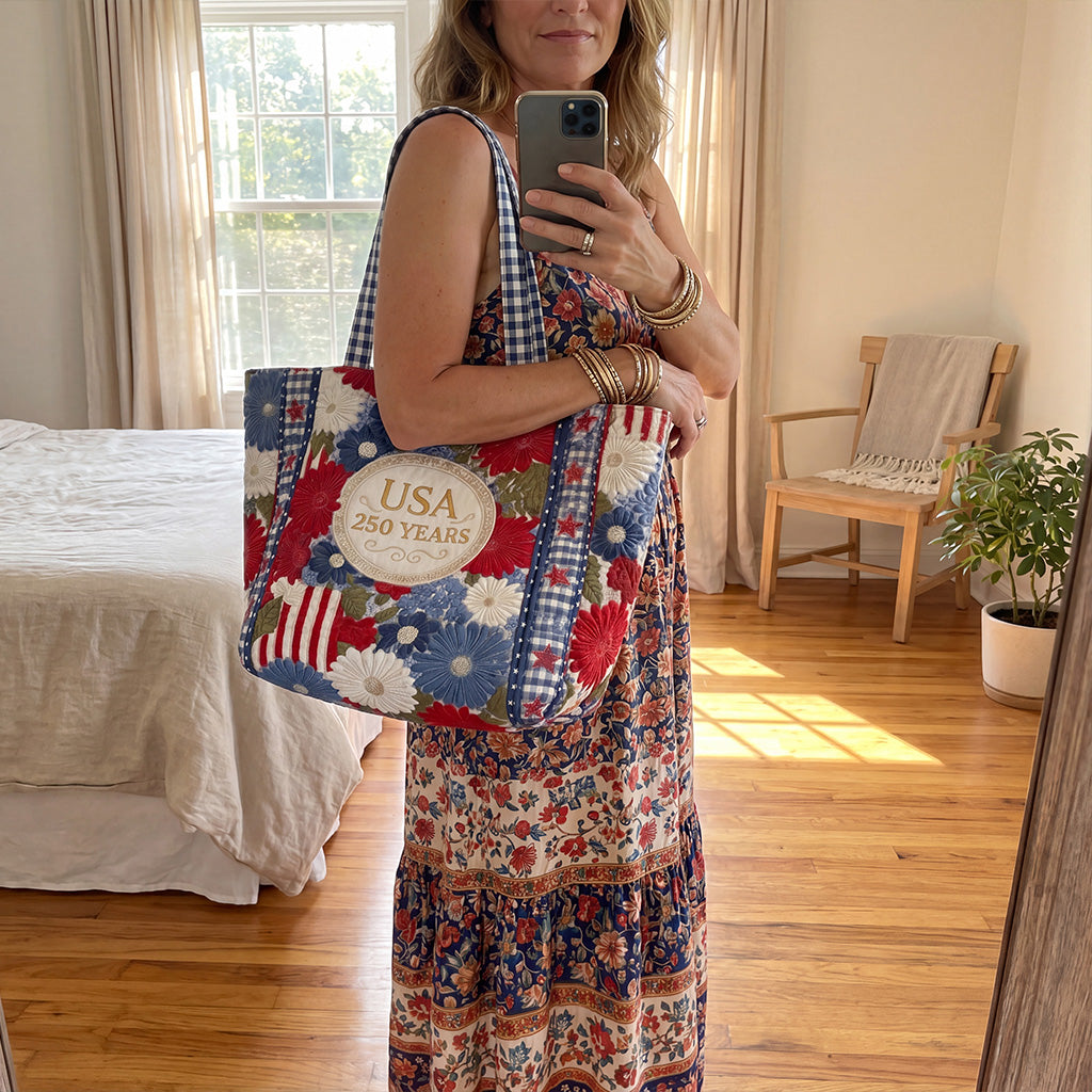 Grateful Heart Quilted Classic Tote Bag NCU0PTT3168