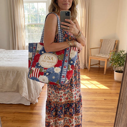 Grateful Heart Quilted Classic Tote Bag NCU0PTT3168