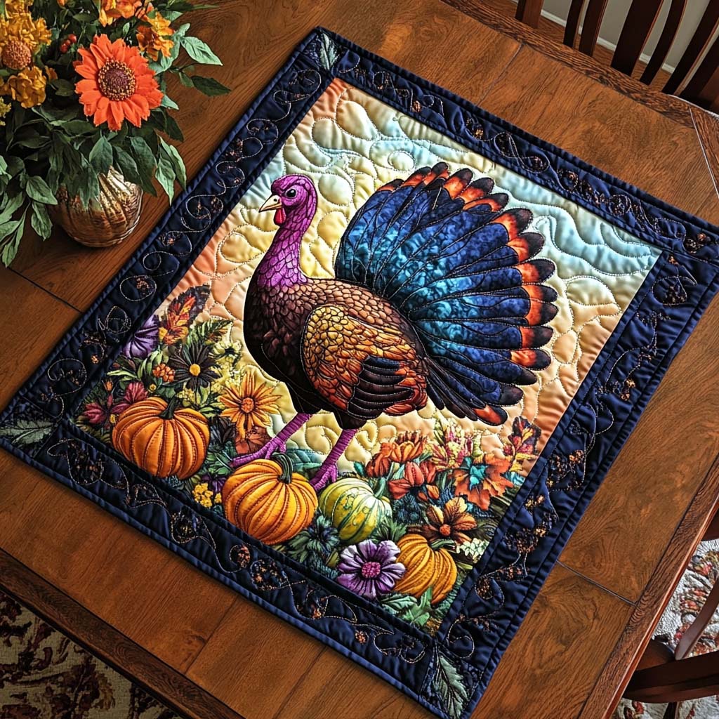 Grateful Turkey Days Quilted Table Topper NCU0NNT1013