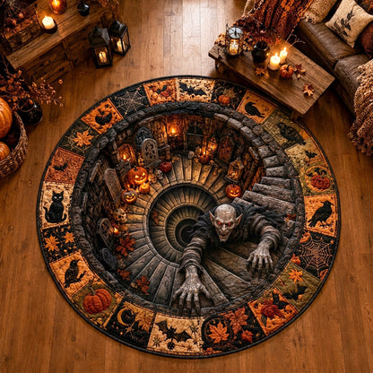 Grave Descent Quilted Round Mat NCU0NTV1172