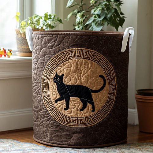 Greek Line Shadow Quilted Laundry Basket NCU0PTT1646