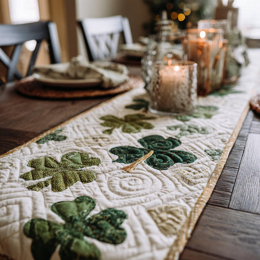 Green Charm Quilted Table Runner NCU0DV1828