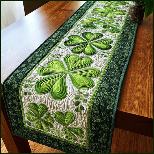 Green Clover Quilted Table Runner NCU0NTD1362