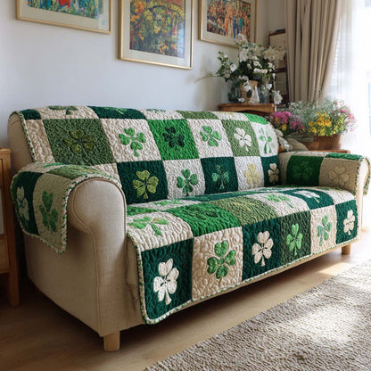 Green Fortune Quilted Sofa Cover NCU0NXD1372