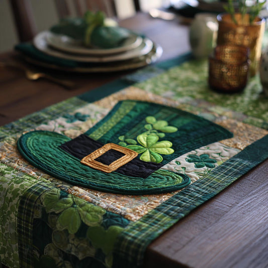 Green Fortune Quilted Table Runner NCU0DV1823